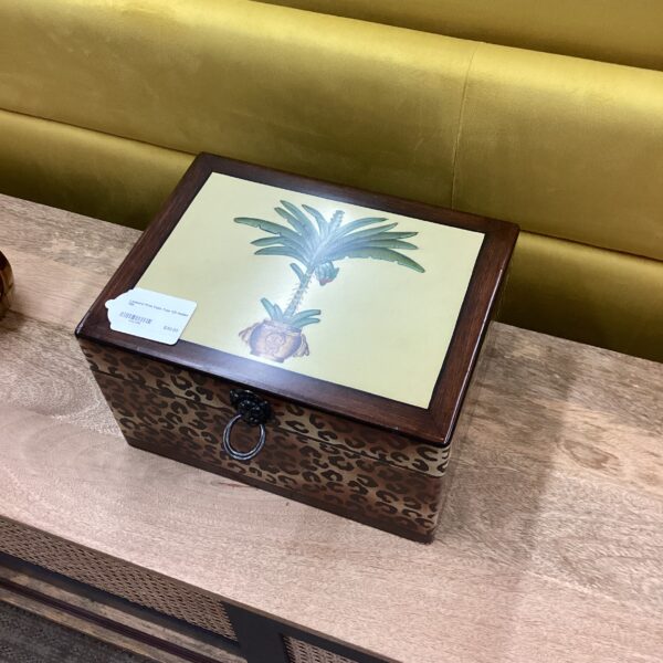 leopard print palm tree cd holder