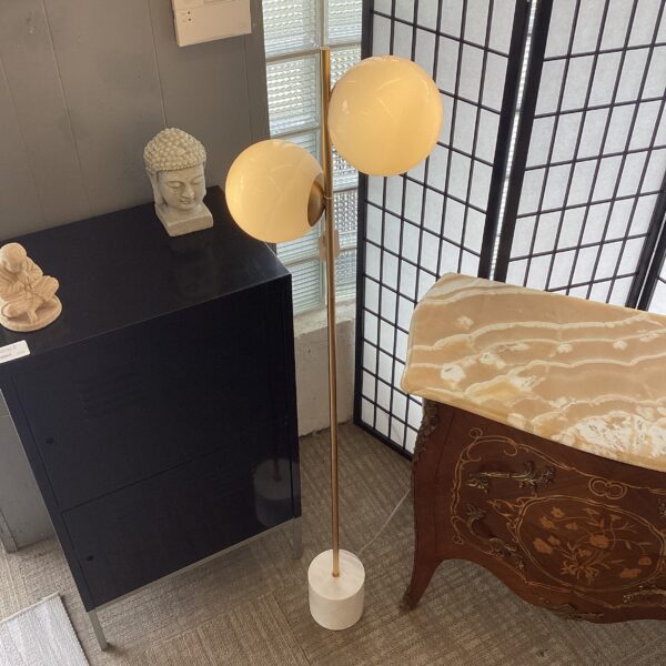 west elm globe & marble base floor lamp