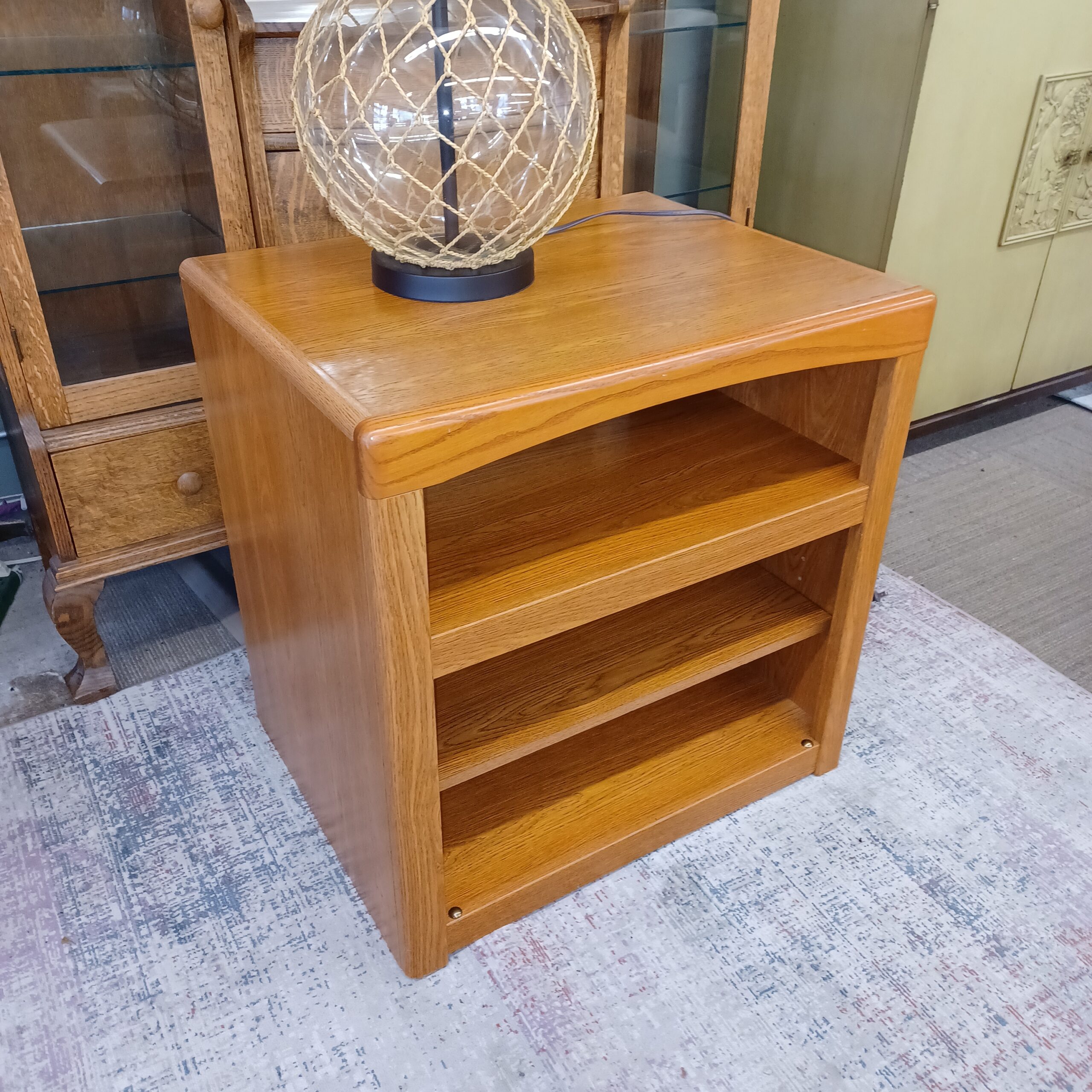 vintage oak media stand