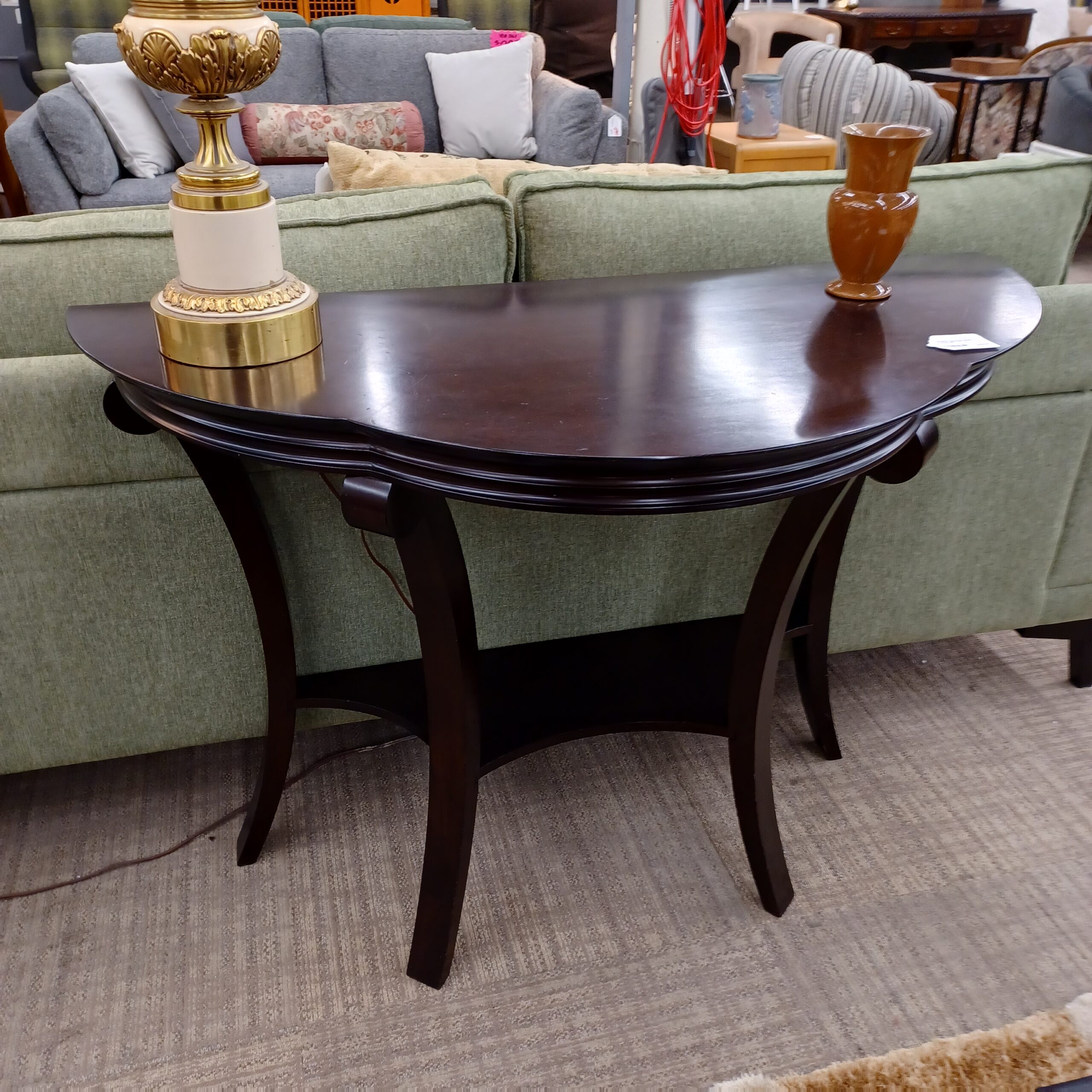 bombay deep dark wood console table