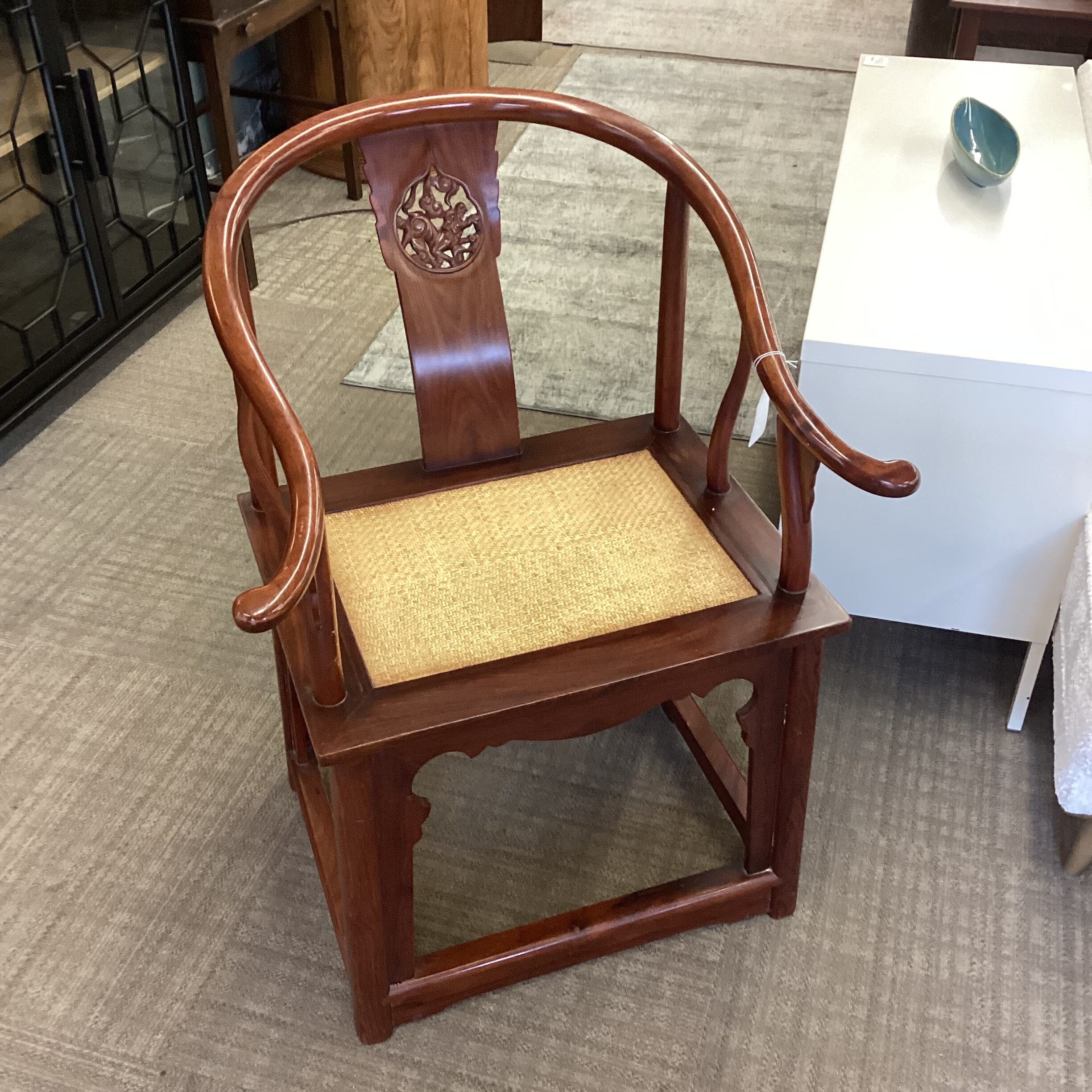 chinese hardwood horseshoe chair