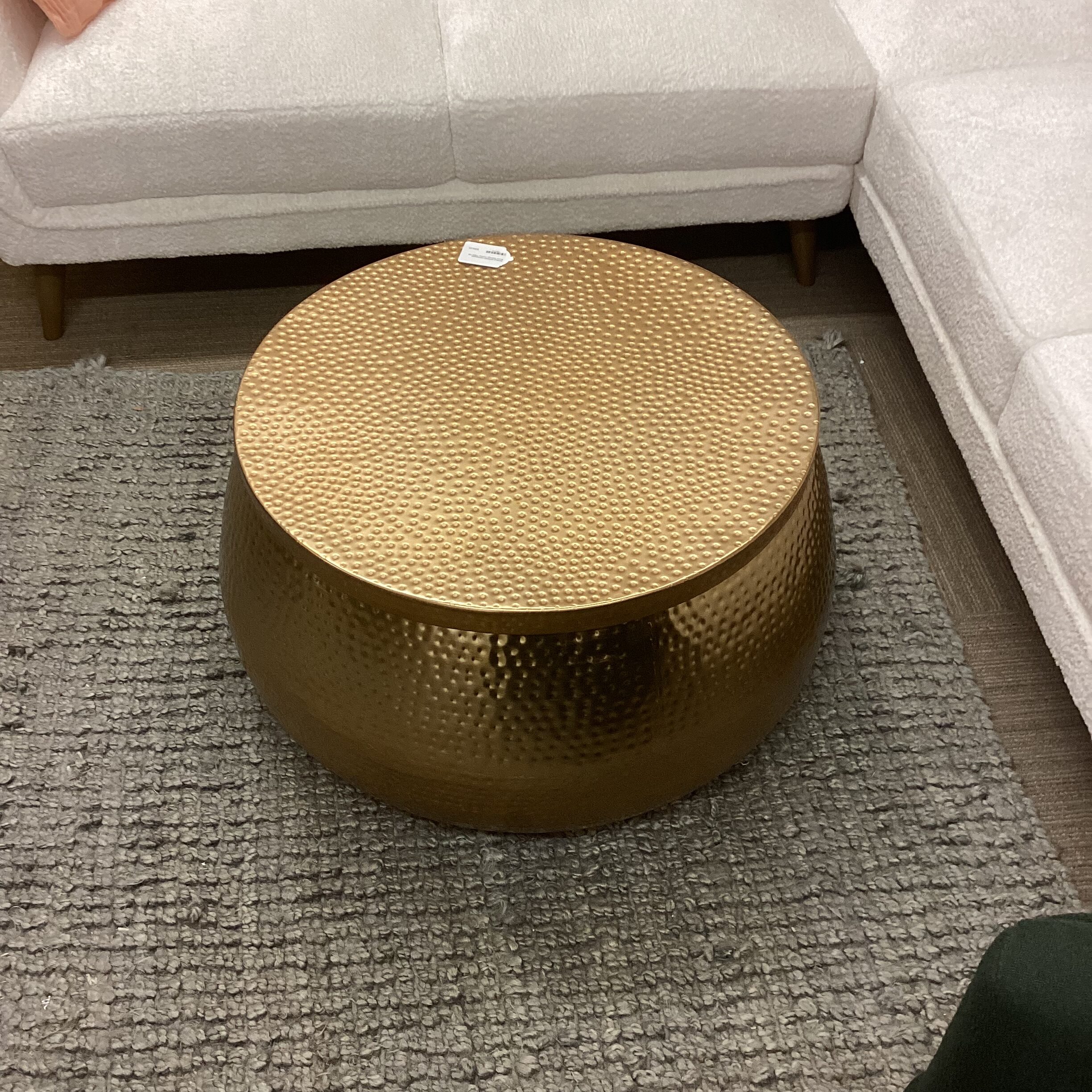 world market hammered brass storage coffee table