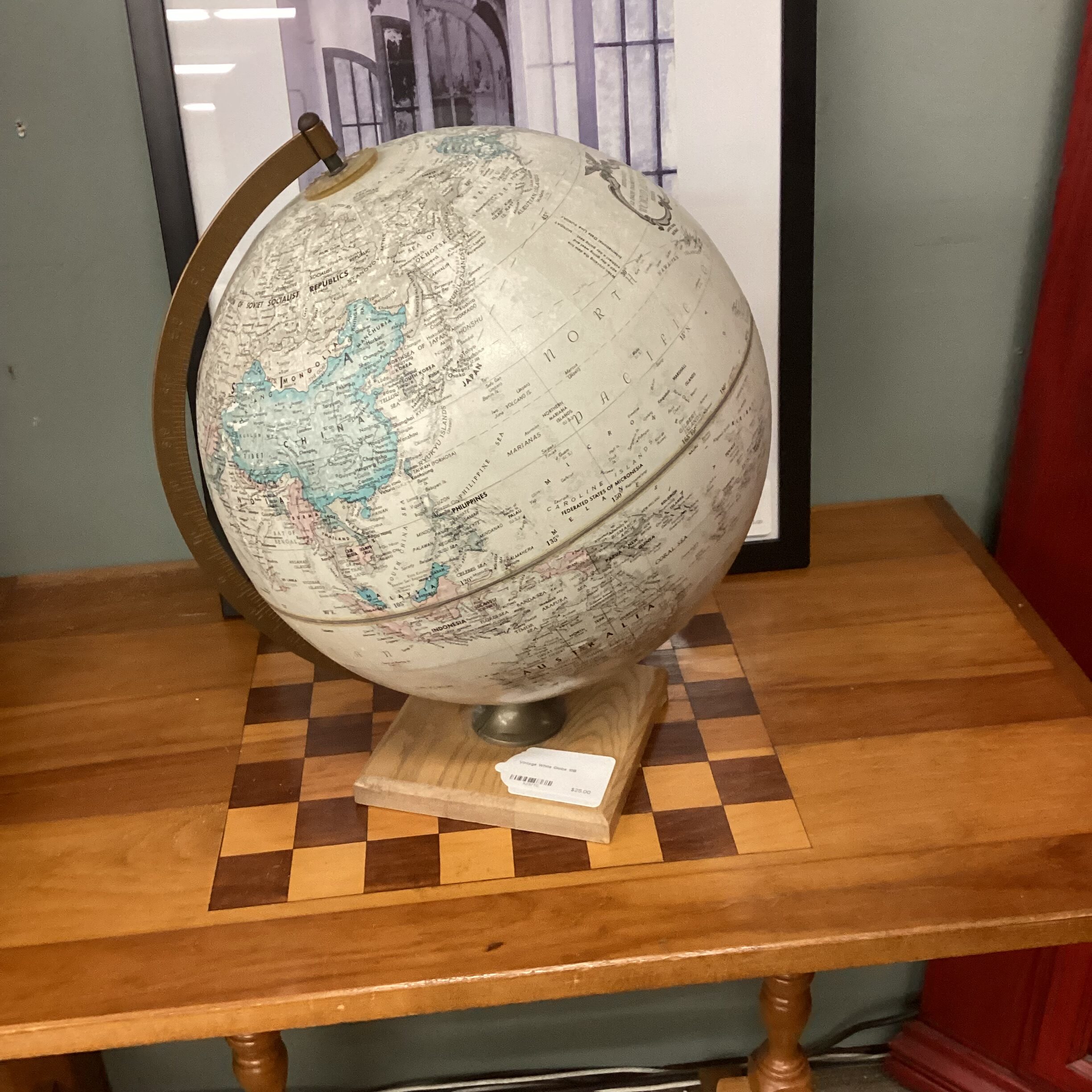 vintage white globe