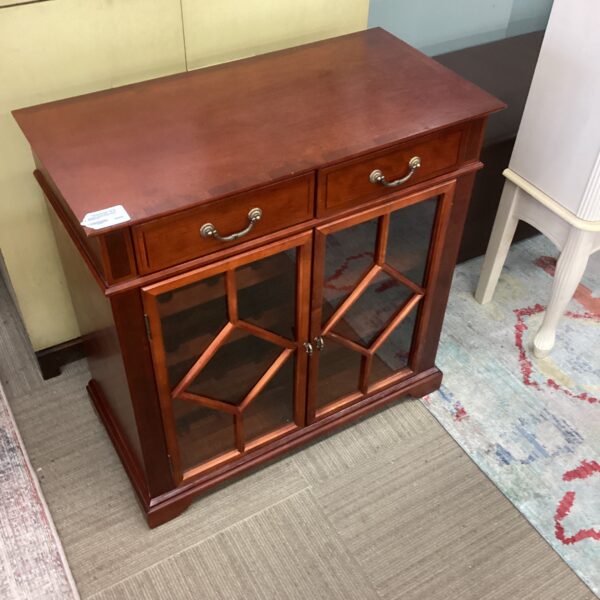 bombay cherry finish wine cabinet