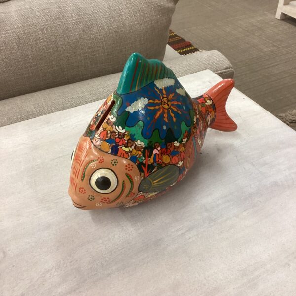 mexican folk art fish piggy bank