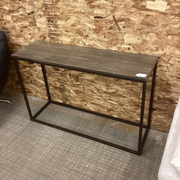 black metal & laminate console table (as is)