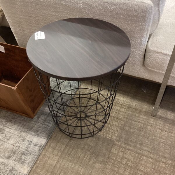 black wire storage side table