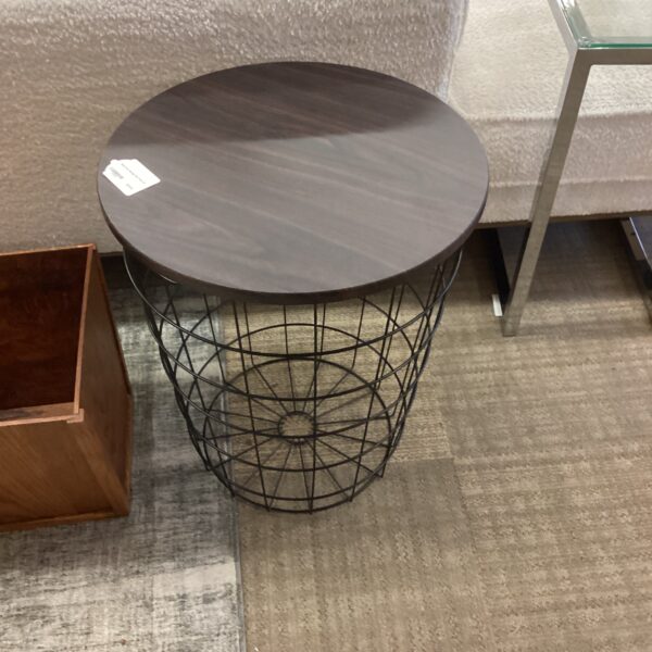 black wire storage side table