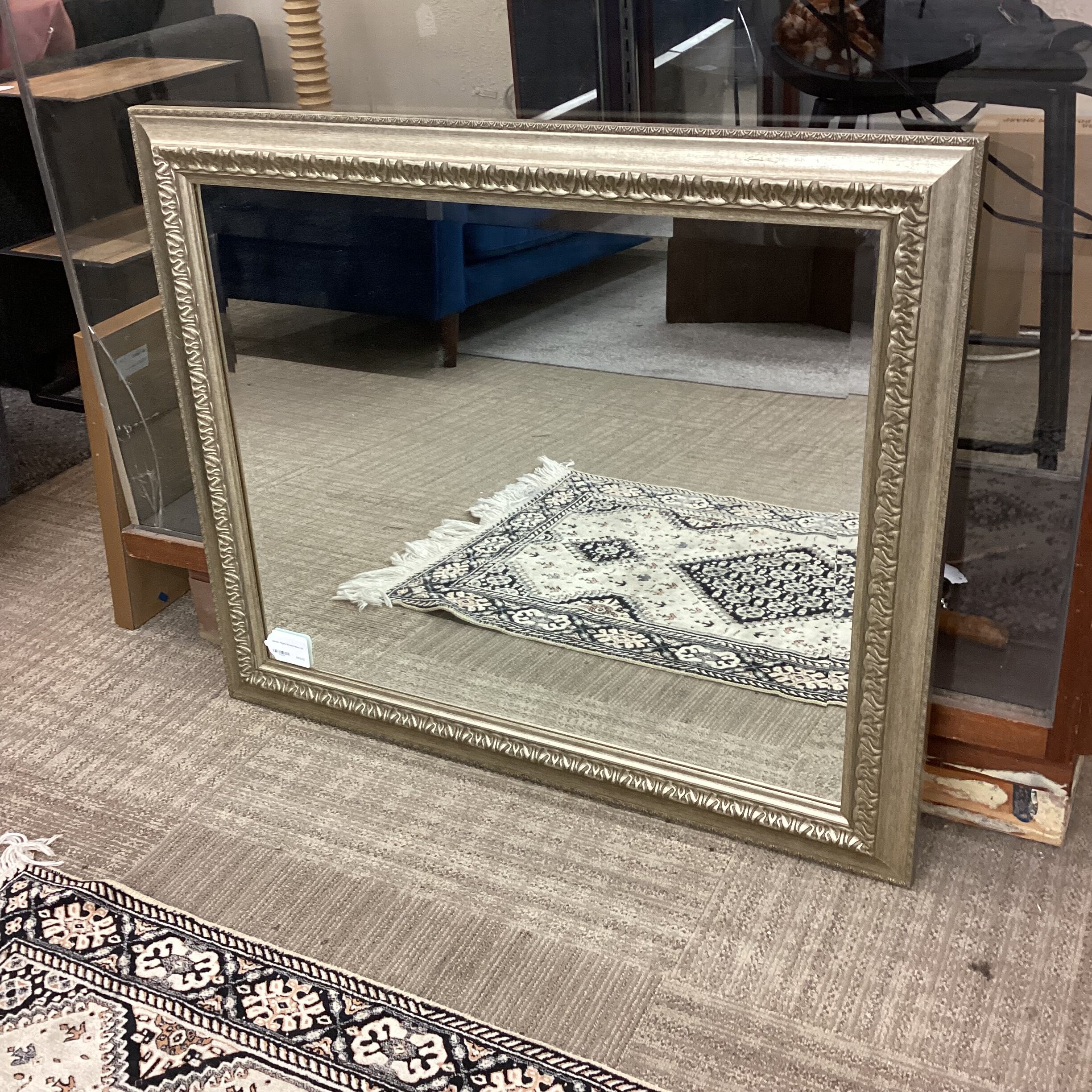 metallic filigree beveled mirror