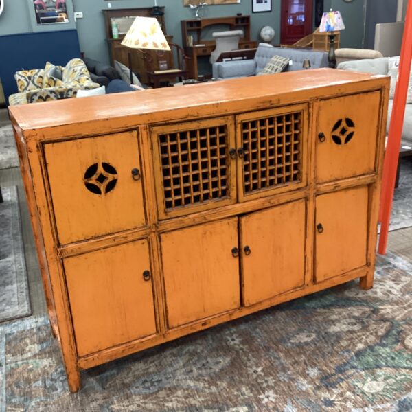 orange asian style cabinet (as is)