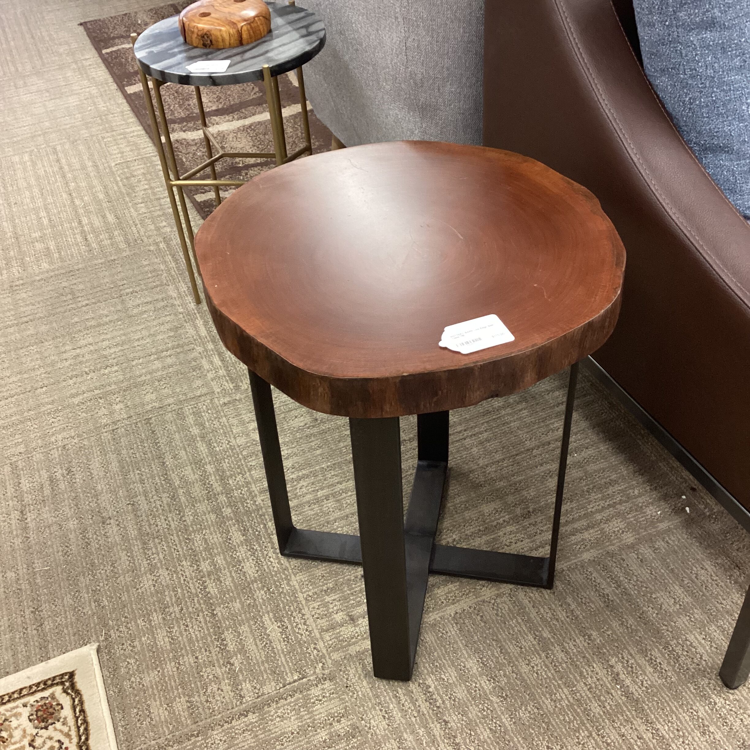 pottery barn live edge side table