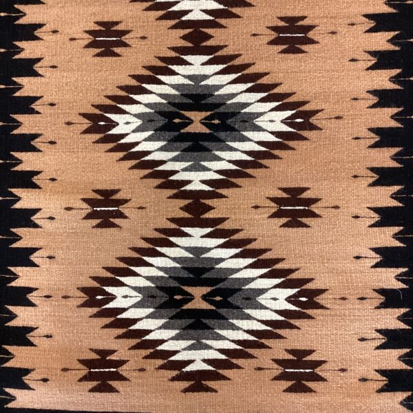 geometric pattern beige & black runner 3x8