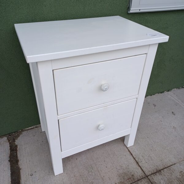 white two drawer nightstand