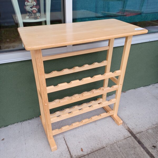 blonde wood wine console table