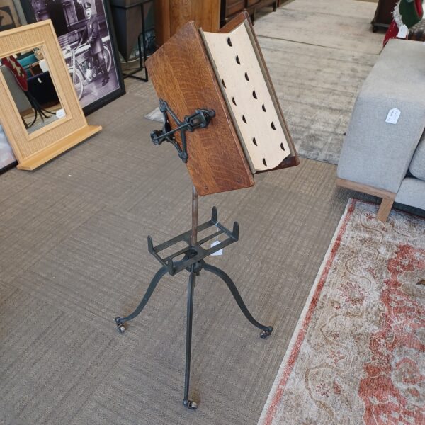 antique bookstand w/vintage dictionary