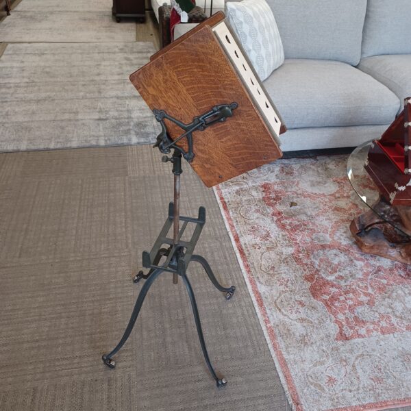 antique bookstand w/vintage dictionary