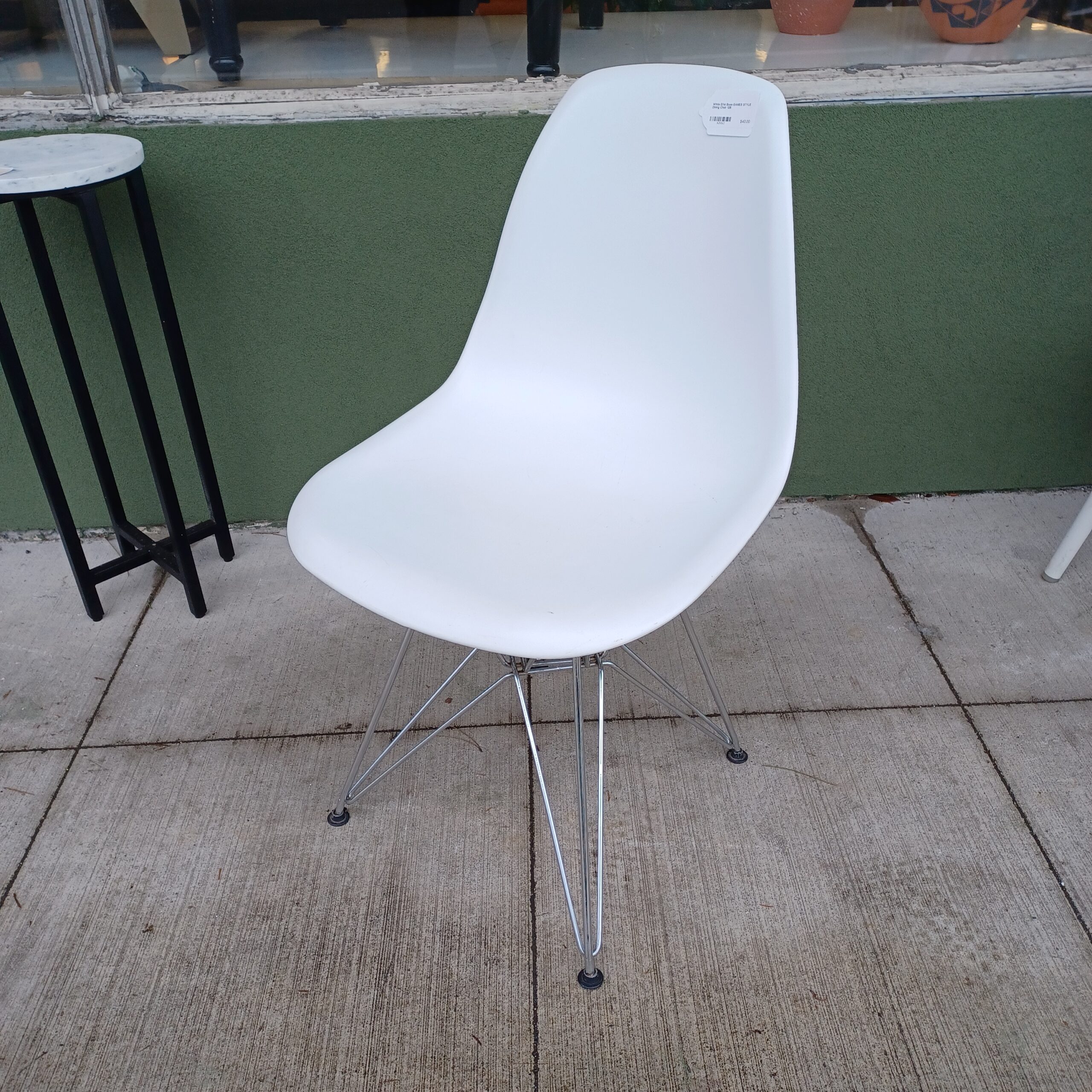 white eifel base eames style dining chair