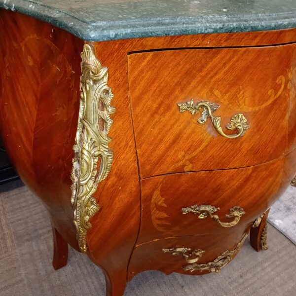 french bombe chest w/green marble top