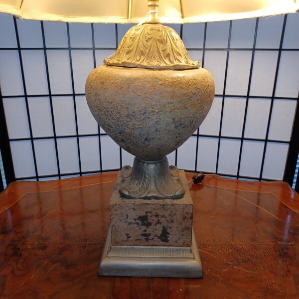 rust urn filagree table lamp