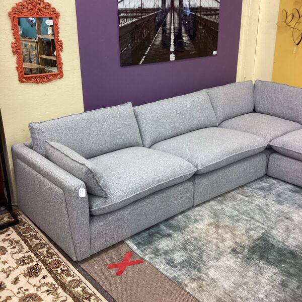 smoke grey comfy modular sectional