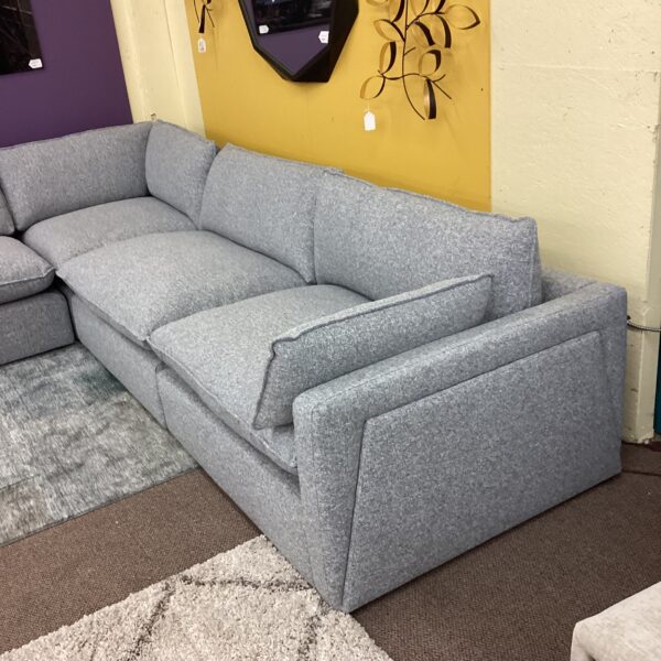 smoke grey comfy modular sectional