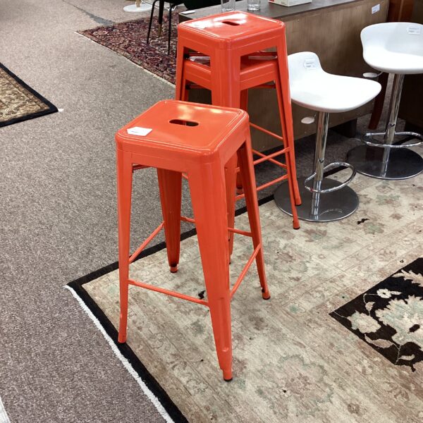 bright orange stackable stool