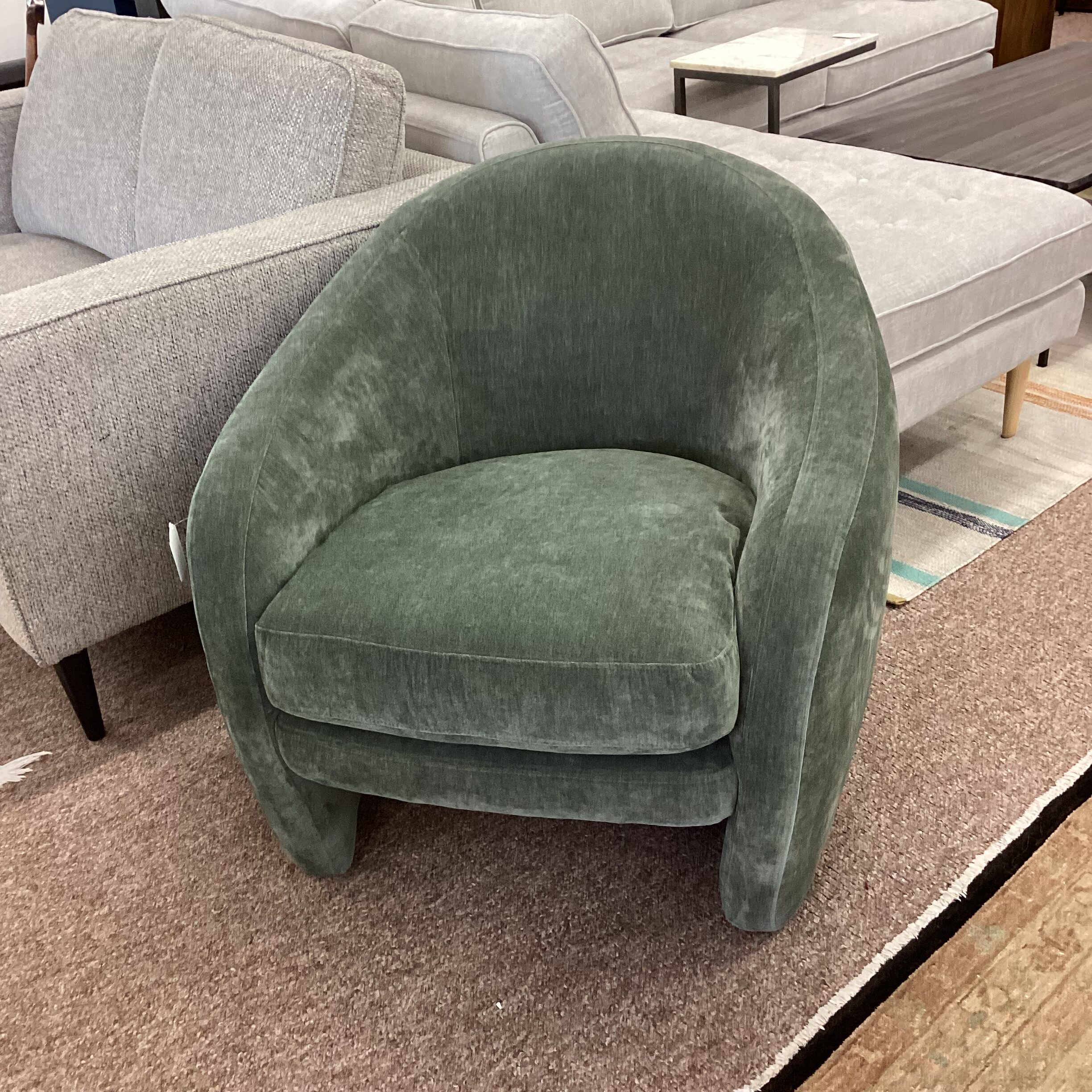 kardiel forest green accent chair