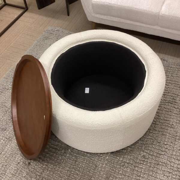 kardiel walnut top cream grover ottoman