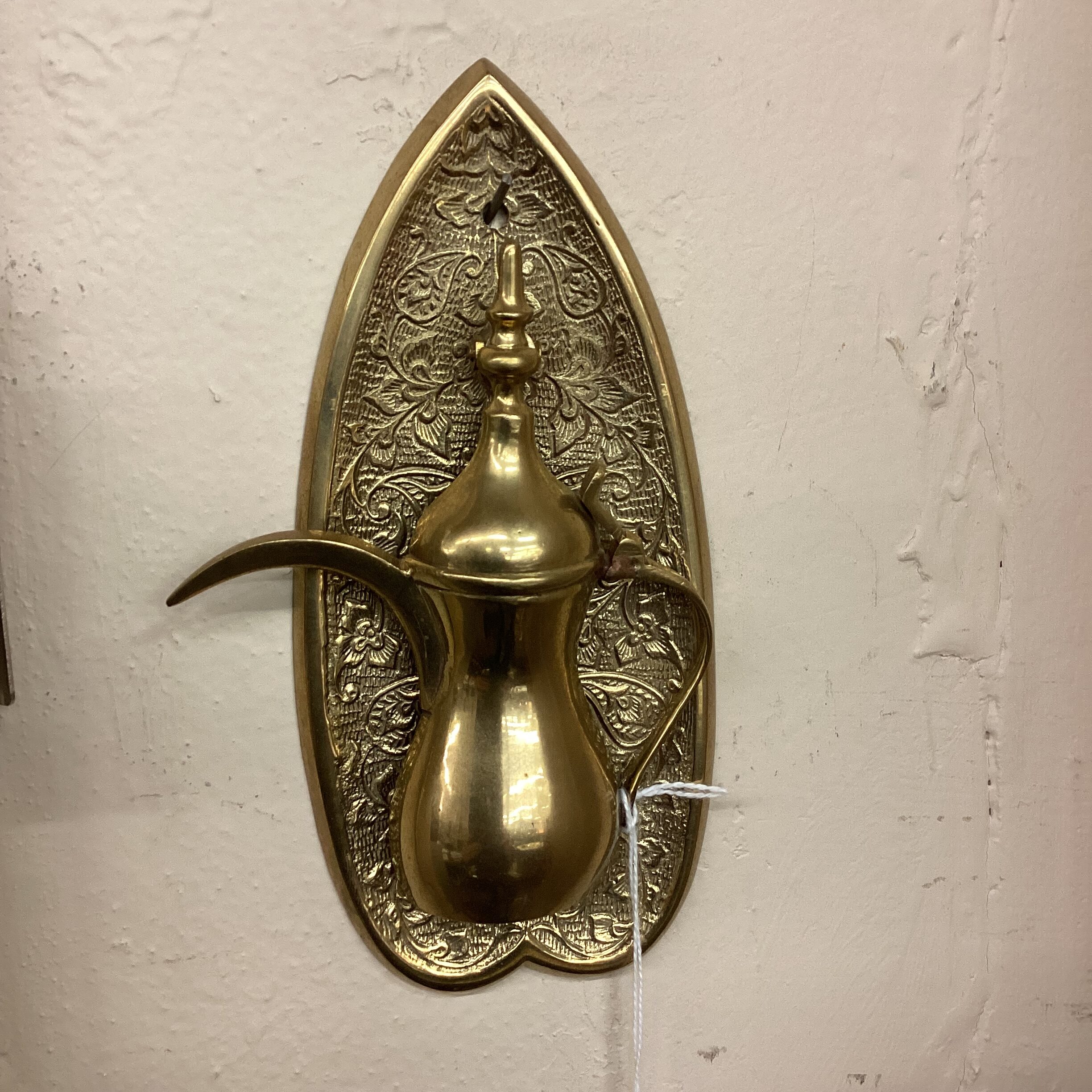 mid east decorative brass pitcher door knocker