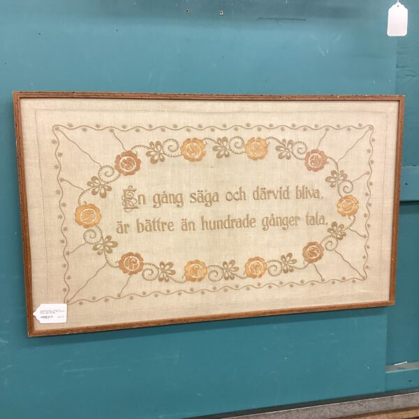 swedish saying “doing it is better than saying it one hundred times” sewn art