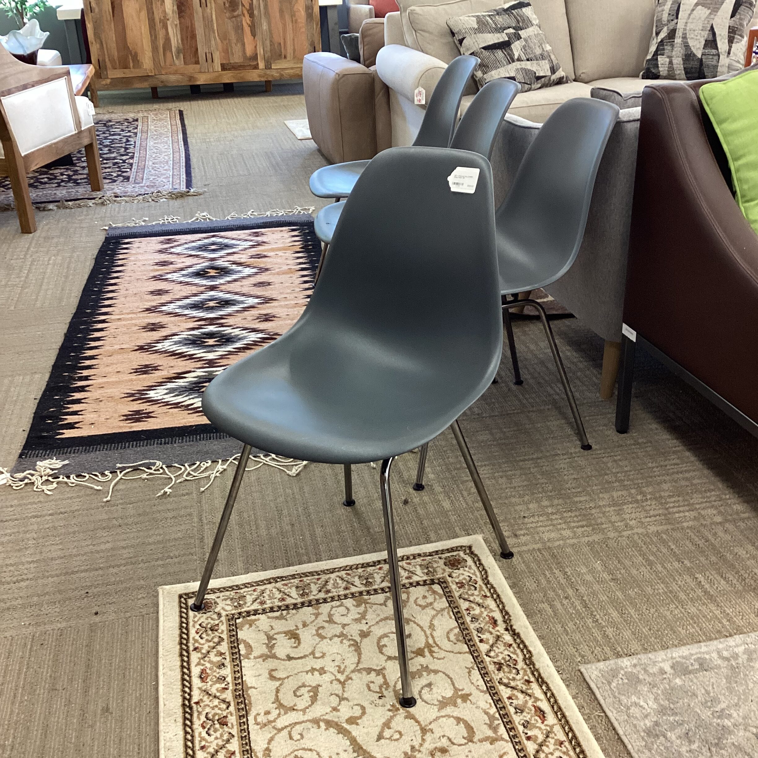 set 4 charcoal grey eames dining chair