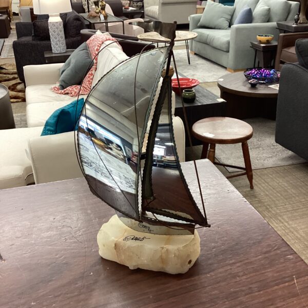 demott polished sailboat art