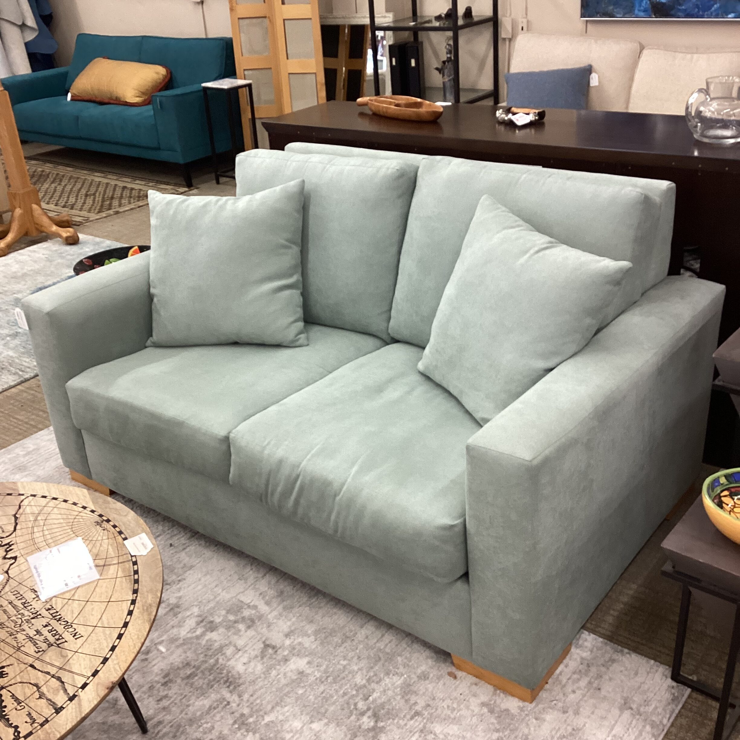 modern design sofas glacier blue loveseat