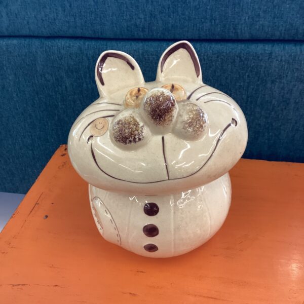 retro smiley cat cookie jar