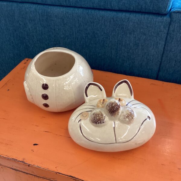 retro smiley cat cookie jar