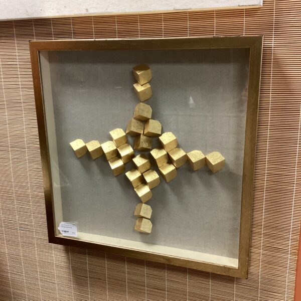 gold cubes relief art