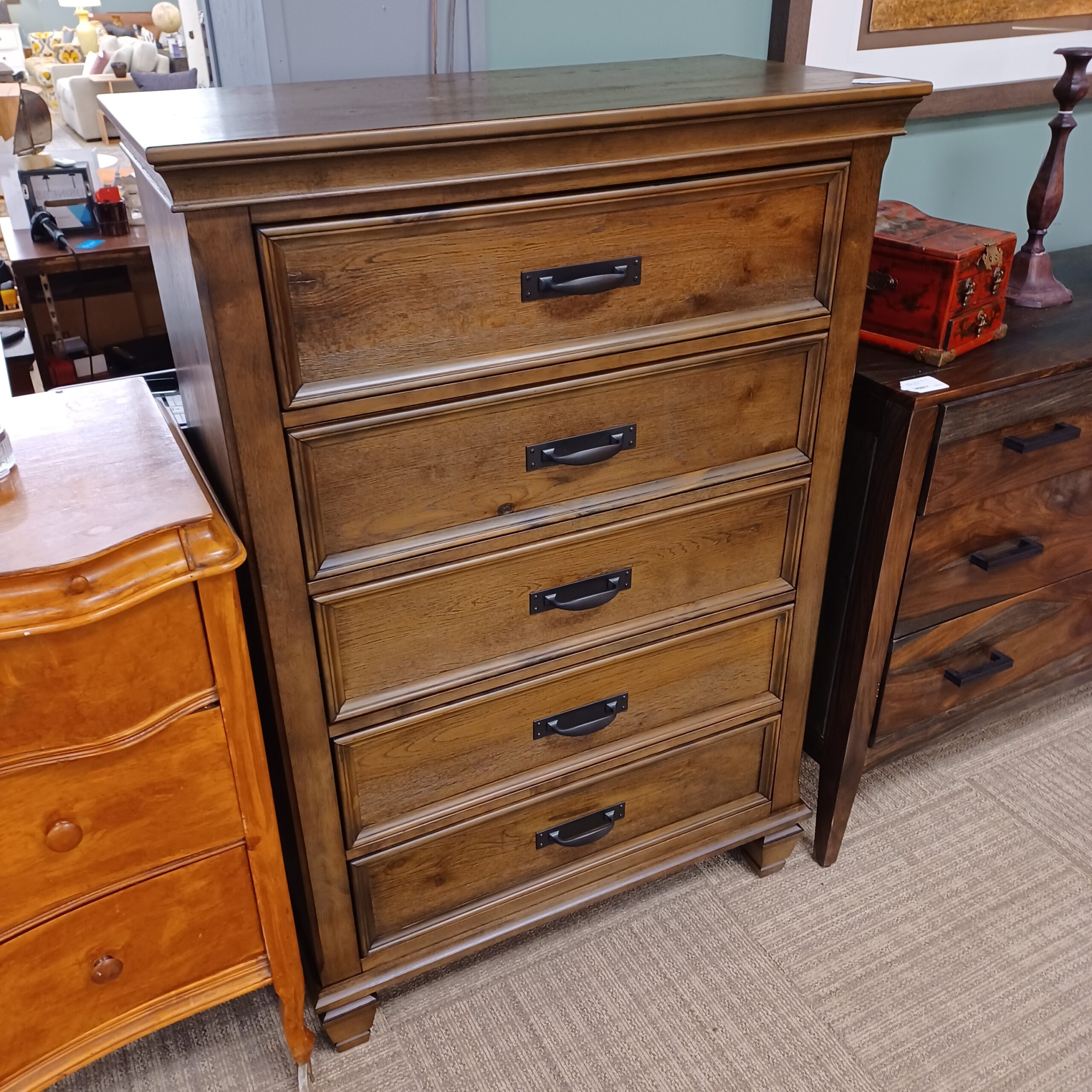 burnished oak chest