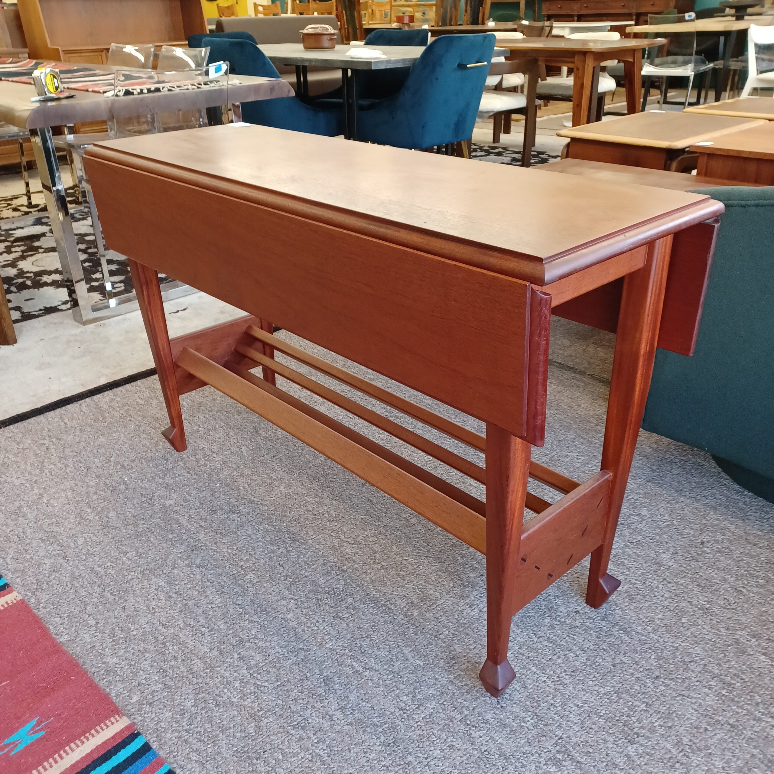 hardwood dropleaf console table