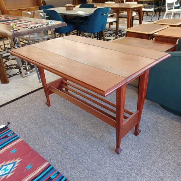 hardwood dropleaf console table