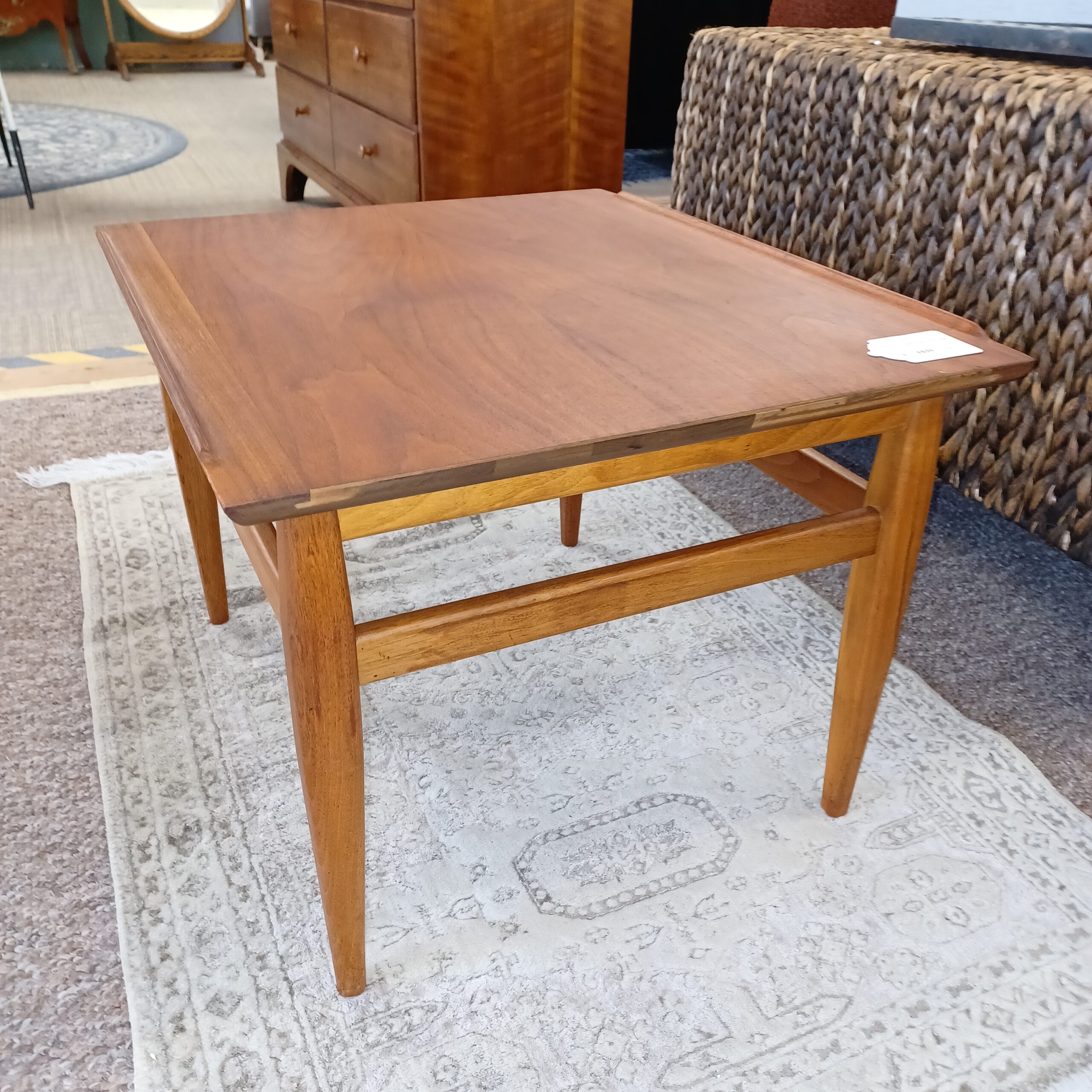 small mcm heritage walnut side table