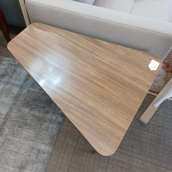 mcm walnut laminate wedge side table