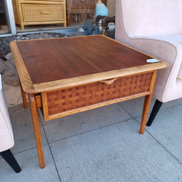 mcm lane woven drawer side table