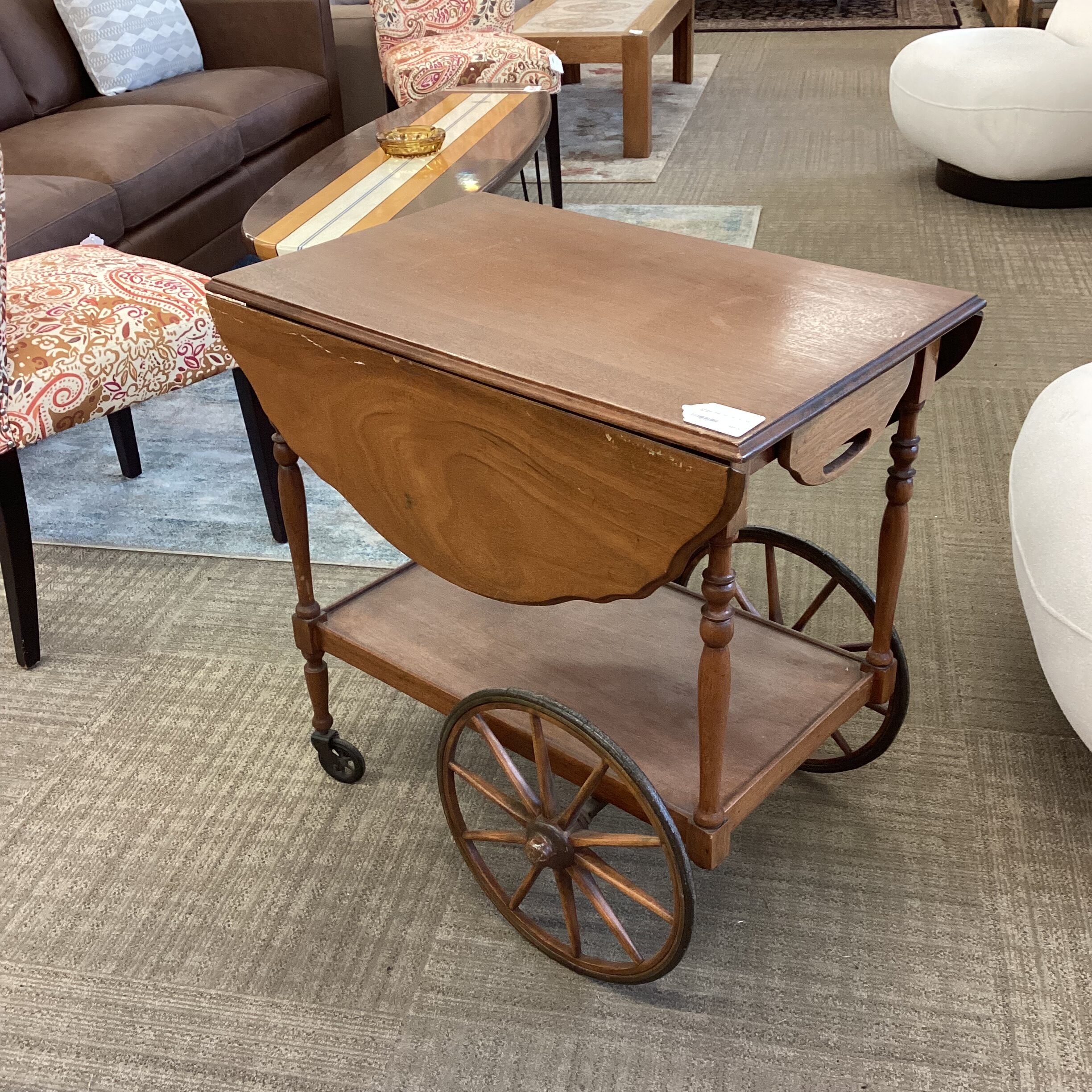 vintage drop leaf tea cart