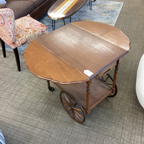 vintage drop leaf tea cart