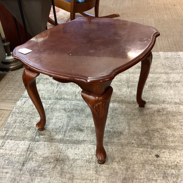 antique style dark wood side table (as is)