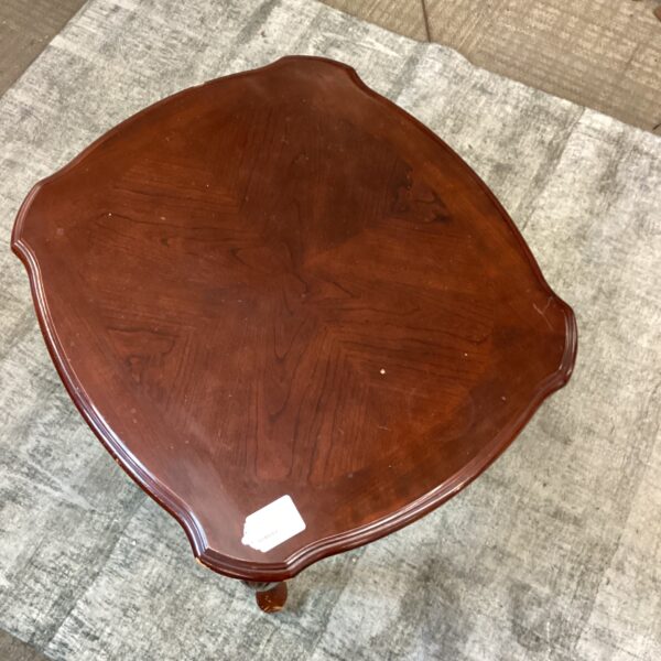 antique style dark wood side table (as is)