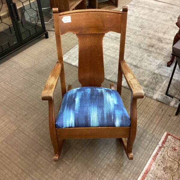 blue wash effect fabric seat rocker