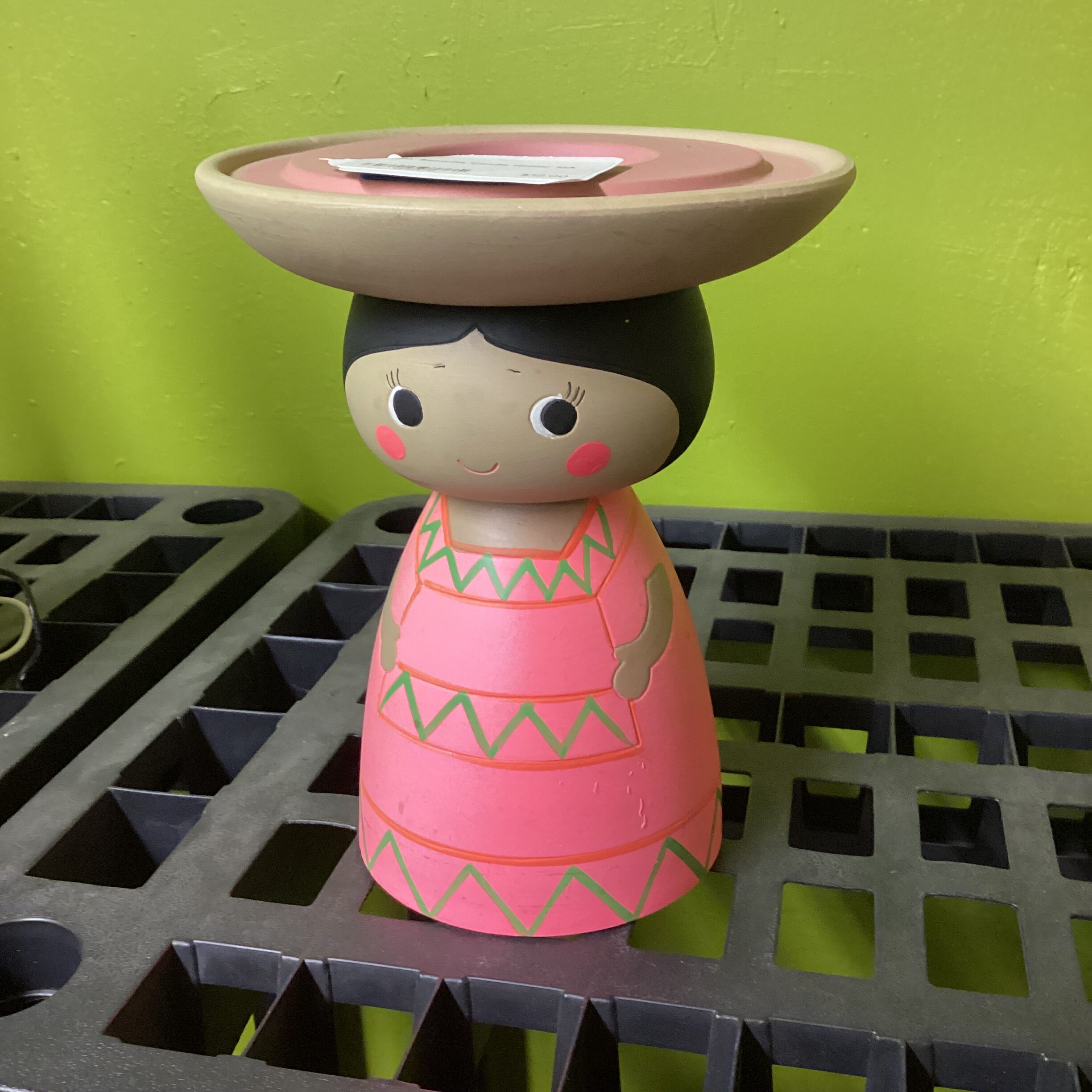 pink señorita candle holder