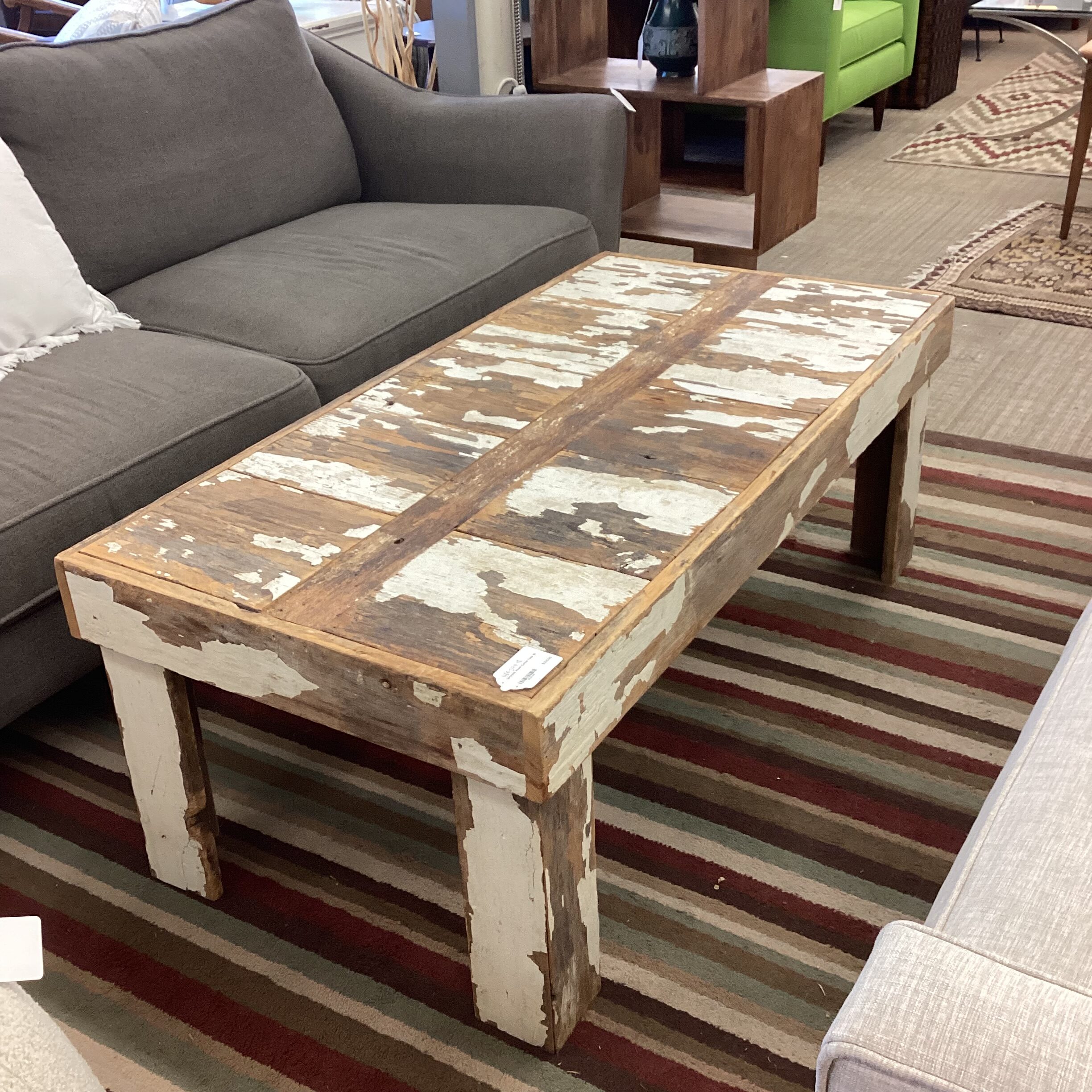 upcycled wood coffee table