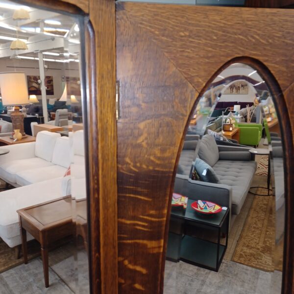 antique trifold mirror hall tree